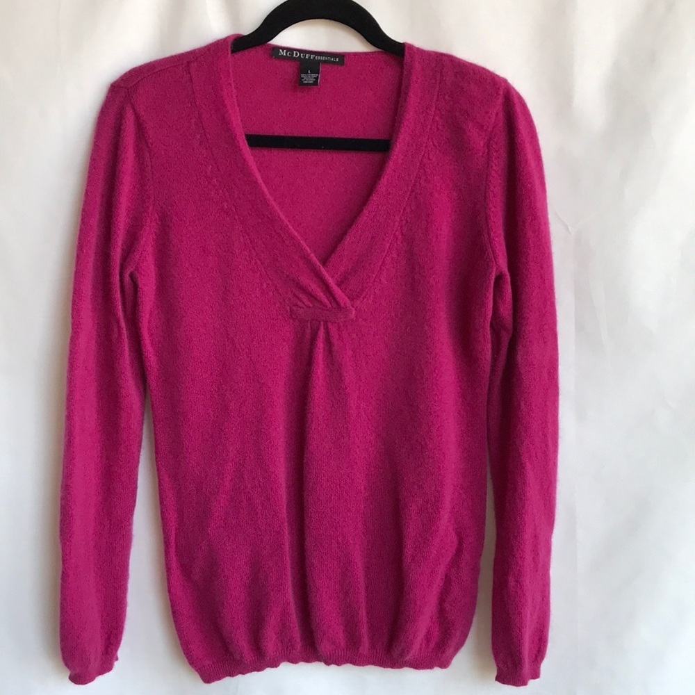 Mcduff Essentials Raspberry Cashmere Sweater, L - image 1